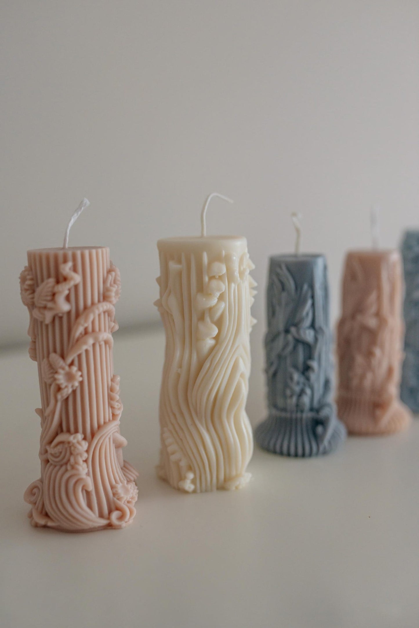 Floral Design Pillar Candles