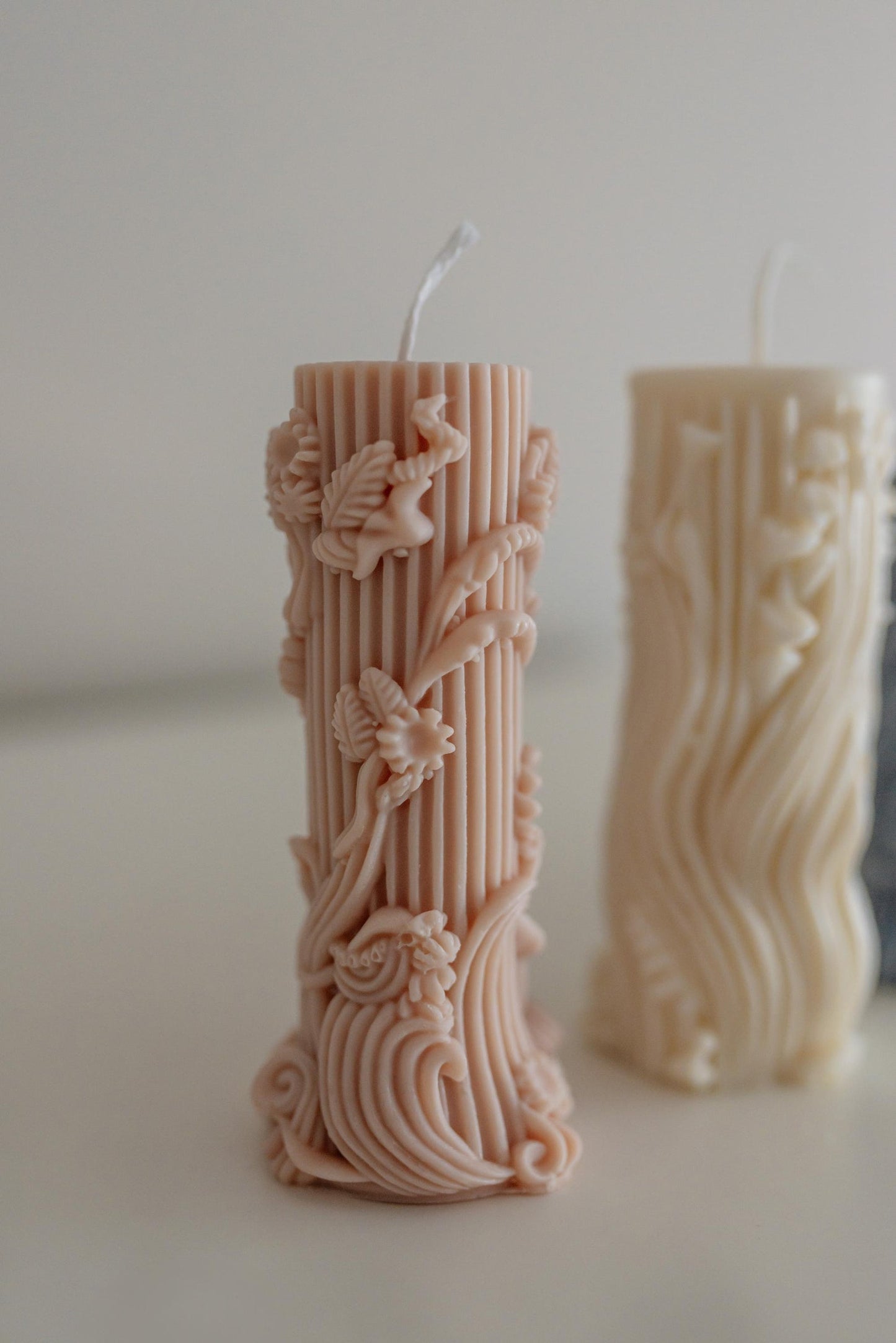 Floral Design Pillar Candles