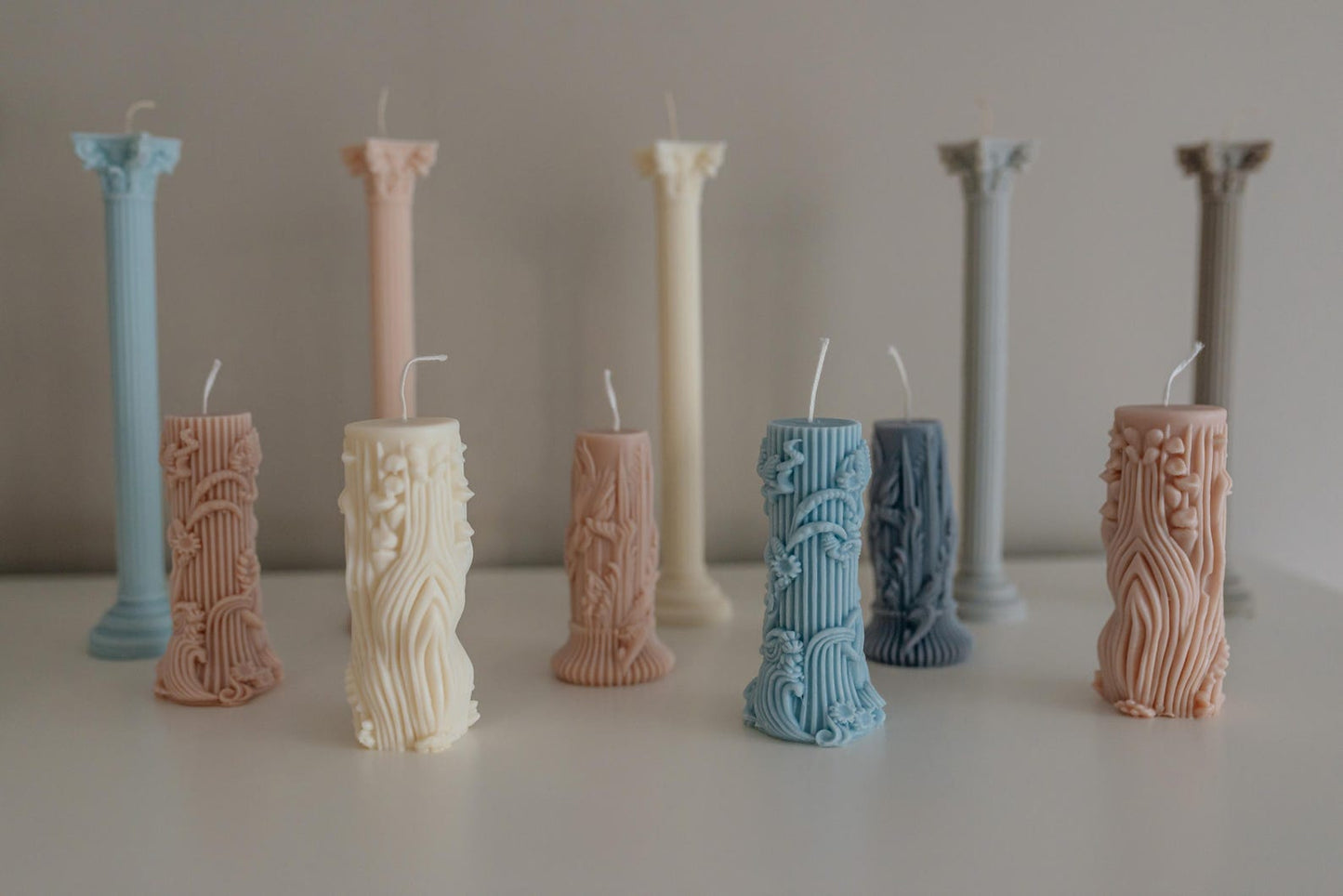 Floral Design Pillar Candles