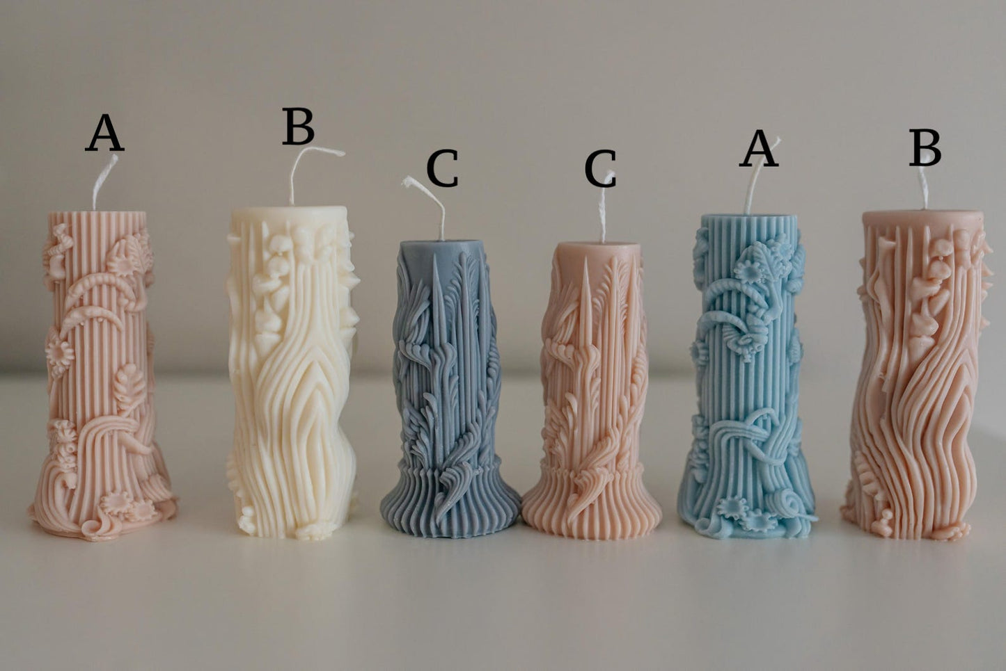 Floral Design Pillar Candles