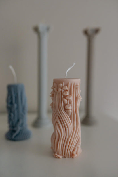 Floral Design Pillar Candles