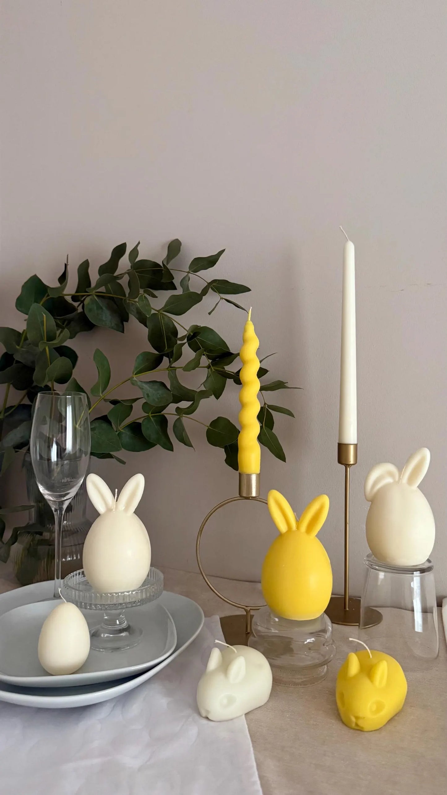 Set of Easter Table Centerpiece Candles