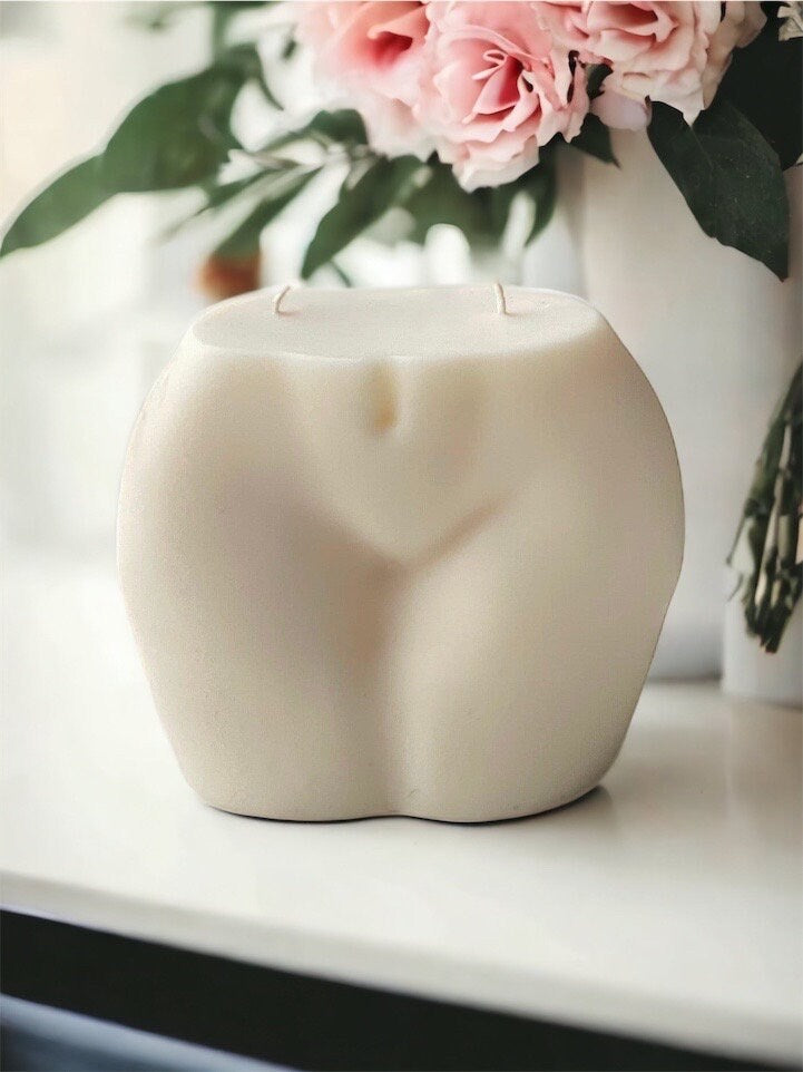 butt candle, body positivity candle, woman torso shaped candle