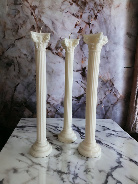 Antique Greece Collumn Candles | Taper Candles | Decorative Soy Candles