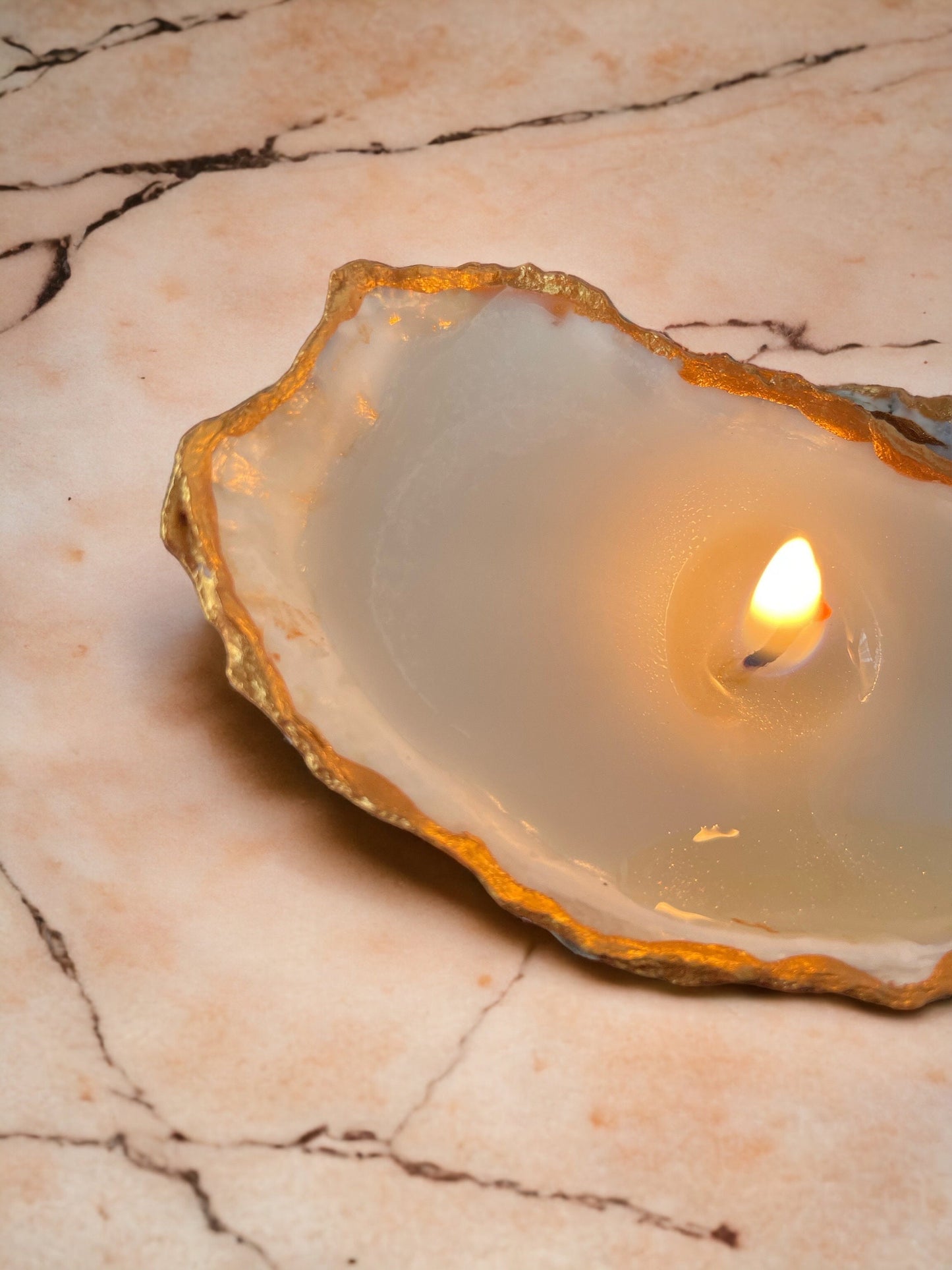 Candle in Oyster Seashell