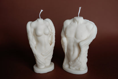 Female and Male Torso Candles Handmade Home Decor