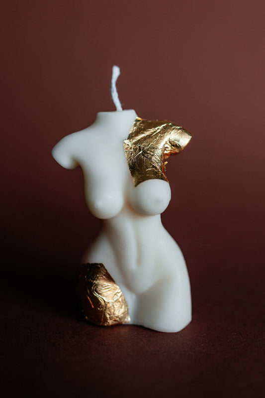 Gold Decorated Female Body Candle