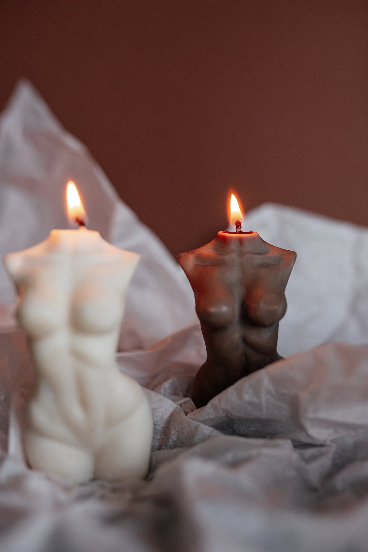 Brown Gradient Female Torso Candle