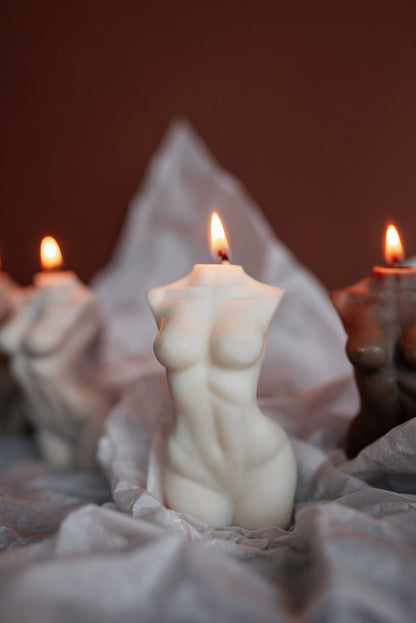 Brown Gradient Female Torso Candle