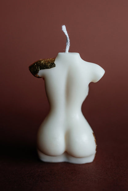 Gold Decorated Female Body Candle