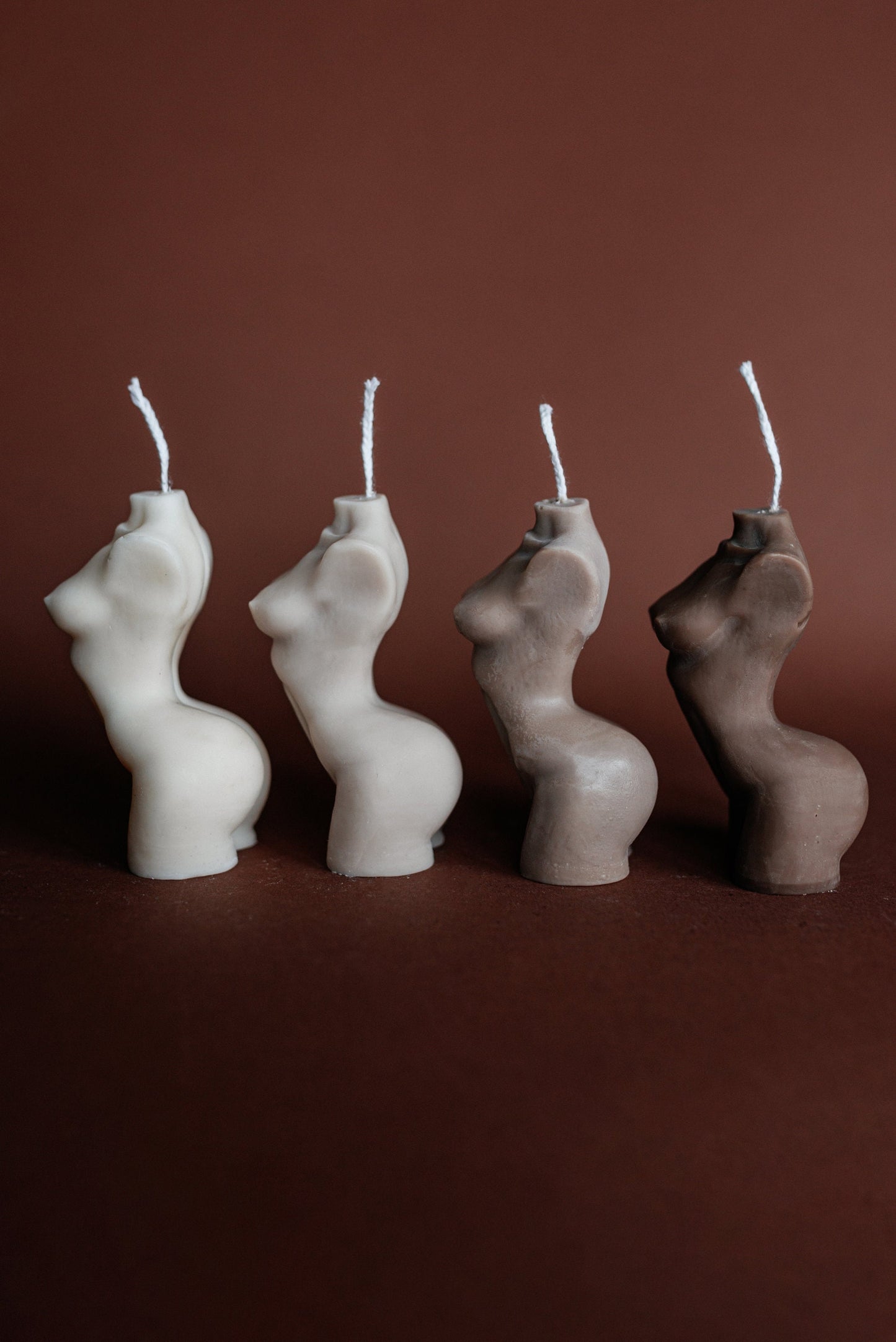 Brown Gradient Female Torso Candle